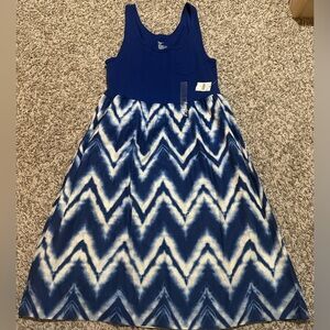 NWT GAP Women’s Blue Chevron Sleeveless Tank Dress NWT Size M